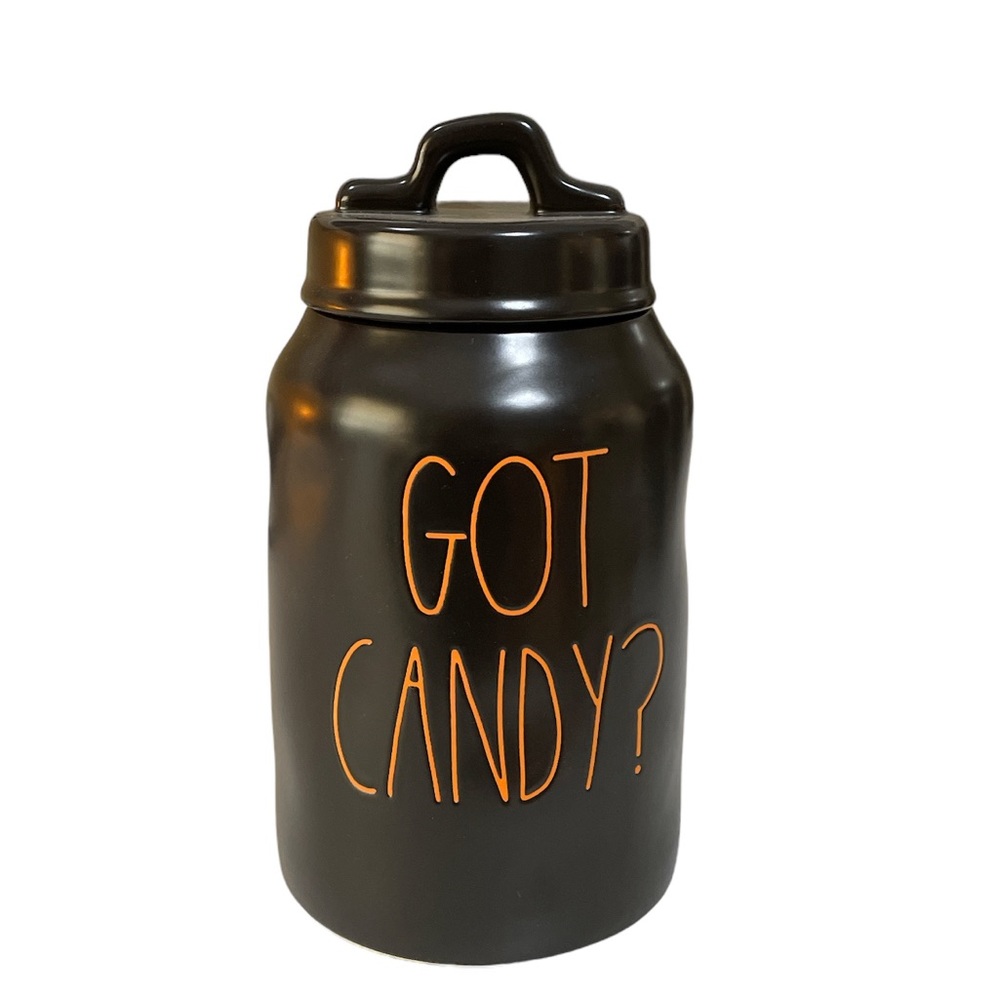 NEW Rae Dunn GOT CANDY? Canister w/Lid  🎃🍬🎃🍭🎃